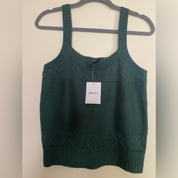 Green Sweater Knit Sleeveless Top - Forever 21 - Picture 3 of 3